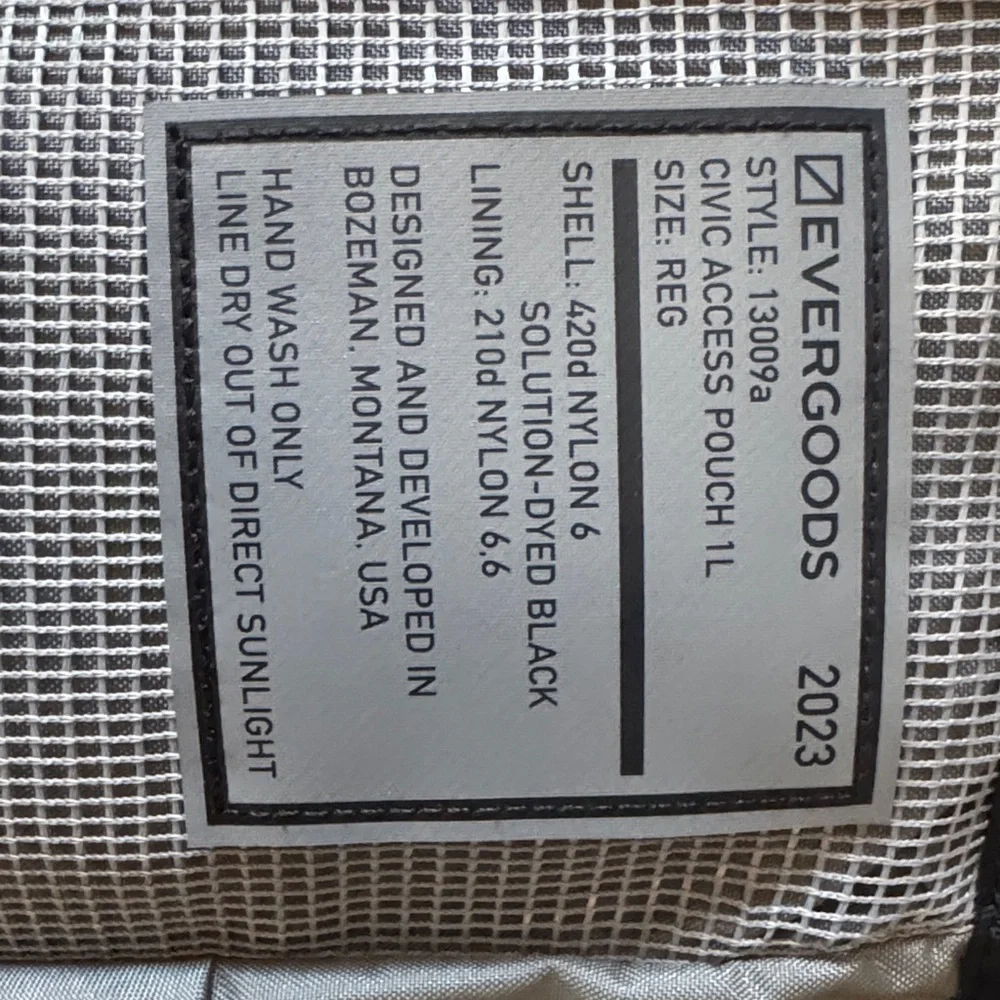 Evergoods Civic Access Black Travel Pouch with Whiskey Bottle Patch - Picture 5 of 5